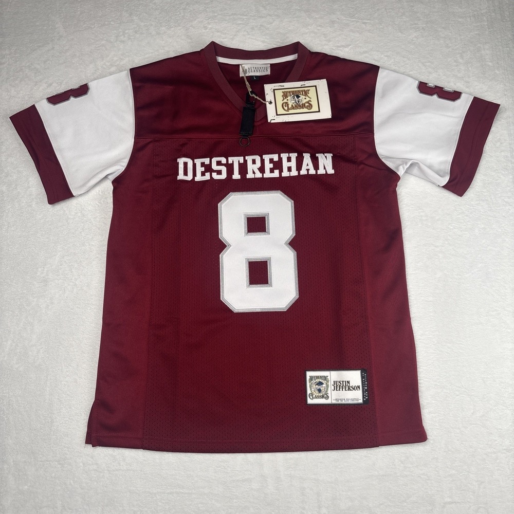 Justin Jefferson #8 Headgear Classics Destrehan High School Jersey Size Large
